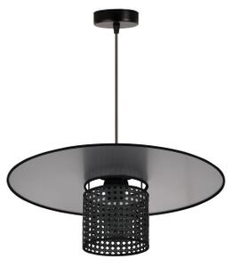 Lustră pe cablu TOKYO Duolla RATTAN 1xE27/15W/230V d. 50 cm negru/argintiu