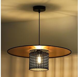 Lustră pe cablu TOKYO Duolla RATTAN 1xE27/15W/230V d. 50 cm auriu/negru