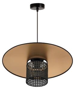 Lustră pe cablu TOKYO Duolla RATTAN 1xE27/15W/230V d. 50 cm auriu/negru