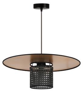 Lustră pe cablu TOKYO Duolla RATTAN 1xE27/15W/230V d. 50 cm auriu/negru