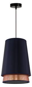 Lustră pe cablu BELL Duolla SHINY 1xE27/15W/230V d. 25 cm albastru/cupru