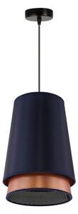 Lustră pe cablu BELL Duolla SHINY 1xE27/15W/230V d. 25 cm albastru/cupru