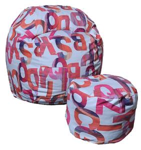 Set Fotoliu Matusalem cu Otoman (suport picioare), Material Textil - Scarlet Letters