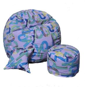 Set Fotoliu King Size cu Otoman (suport picioare) si Perna, Material Textil - Serenity