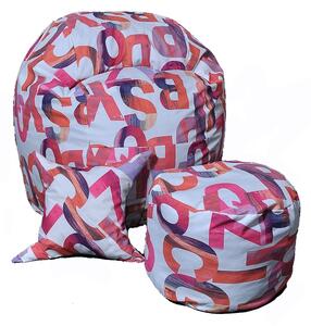 Set Fotoliu Matusalem cu Otoman (suport picioare) si Perna, Material Textil - Scarlet Letters