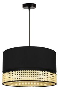 Lustră pe cablu DOUBLE Duolla RATTAN 1xE27/15W/230V d. 40 cm negru/bej