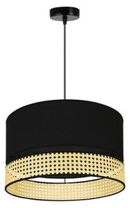 Lustră pe cablu DOUBLE Duolla RATTAN 1xE27/15W/230V d. 40 cm negru/bej