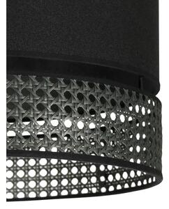 Lustră pe cablu DOUBLE Duolla RATTAN 1xE27/15W/230V d. 40 cm negru