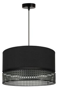 Lustră pe cablu DOUBLE Duolla RATTAN 1xE27/15W/230V d. 40 cm negru