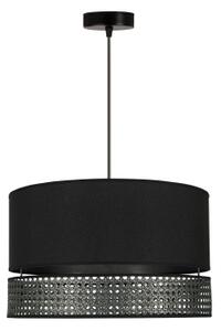 Lustră pe cablu DOUBLE Duolla RATTAN 1xE27/15W/230V d. 40 cm negru