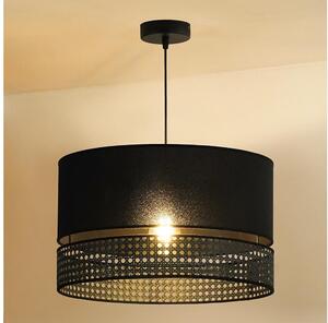 Lustră pe cablu DOUBLE Duolla RATTAN 1xE27/15W/230V d. 40 cm negru