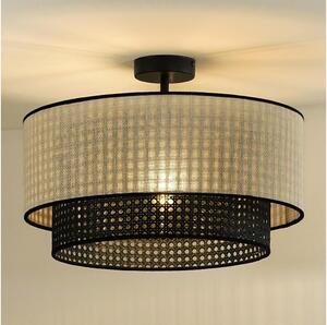 Lustră aplicată RATTAN Duolla YUTE 1xE27/15W/230V d. 45 cm crem/negru