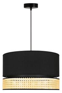 Lustră pe cablu DOUBLE Duolla RATTAN 1xE27/15W/230V d. 40 cm negru/bej
