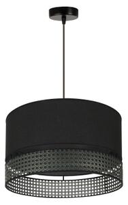 Lustră pe cablu DOUBLE Duolla RATTAN 1xE27/15W/230V d. 40 cm negru