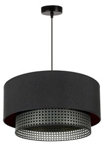 Lustră pe cablu BOHO Duolla RATTAN 1xE27/15W/230V d. 45 cm negru