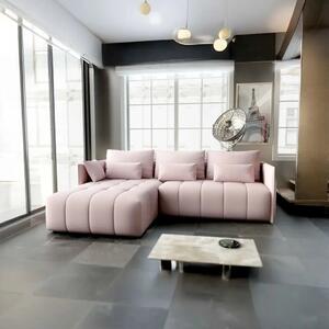 Colțar extensibil dumonde cu ladă de depozitare si sezut confortabil din spuma high-density, Malta Enjoy Flamingo 235x185 cm
