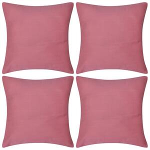Huse de pernă din bumbac, 80 x 80 cm, roz, 4 buc