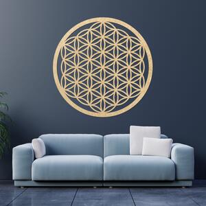 Pictură murală Mandala din lemn - Floarea Vieții