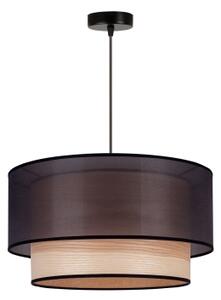 Lustră pe cablu WOOD Duolla BOHO 1xE27/15W/230V d. 45 cm negru/bej