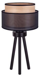 Lampă de masă WOOD Duolla BOHO 1xE27/15W/230V d. 25 cm negru/bej