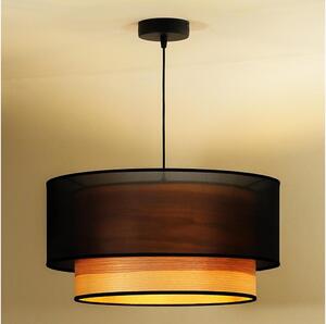 Lustră pe cablu WOOD Duolla BOHO 1xE27/15W/230V d. 45 cm negru/bej