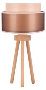 Lampă de masă WOOD Duolla BOHO 1xE27/15W/230V d. 25 cm cupru/maro/bej