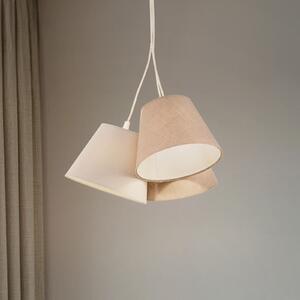 Maco Design Lampă suspendată Boho, 3 becuri, crem/bej, iută, reglabil, Bej, Camera de zi / sufragerie, Țesătură / Textil