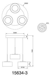 Lustră LED pe cablu Globo 15634-3 FOGSY 3xLED/8W/230V