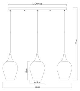 Lustră pe cablu Globo 155520-3HS LAVUS 3xE27/60W/230V