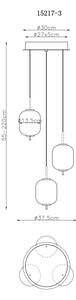 Lustră LED pe cablu Globo 15217-3 EWALD LED/20W/230V