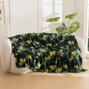 Patura microplus YELLOW BUTTERFLY, verde inchis Dimensiune: 160 x 200 cm
