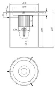 Plafonieră Globo 15904DA TULIVAR 1xE27/40W/230V