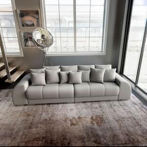 Canapea extensibilă dumonde cu 2 lăzi de depozitare si sezut confortabil din spuma high-density, Verona Enjoy Silver 310x120 cm