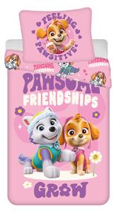 Lenjerie de pat din microfibra pentru copii PAW PATROL Pawsome friendships roz Dimensiune lenjerie de pat: 70 x 90 cm | 140 x 200 cm