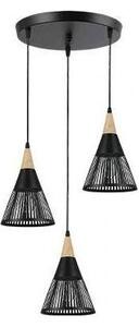 Lustră pe cablu HIRA 3xE27/60W/230V d. 40 cm negru