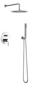 Set de dus incastrat ST2030, 7 in 1, para de dus fixa si mobila, comutator, Culoare Argintiu Cromat