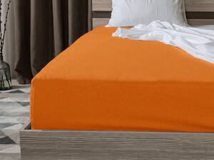 Cearsaf jersey cu lycra portocaliu 90 x 200 cm