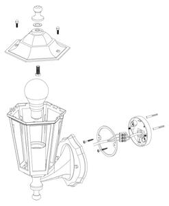 EGLO 22468 - Corp de iluminat perete exterior LATERNA 4 1xE27/60W