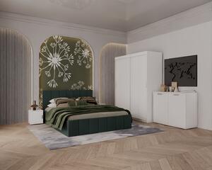 Set Dormitor Alex, 160x200cm, Verde+ Alb, Pal 18 mm