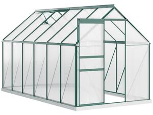 Outsunny Sera din aluminiu pentru plante cu ventilatie, sera pentru legume, fructe, ierburi 190 x 375cm, Verde | Aosom Romania