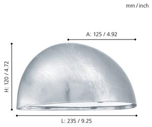 Aplică de exterior EGLO 90867 LEPUS 1xE27/40W oțel galvanizat