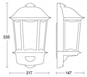 Steinel 644413 - Corp de iluminat perete exterior cu senzor L 190 S 1xE27/100W/230V