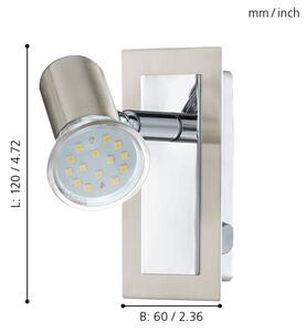 EGLO 90914 - Plafoniera ROTTELO 1xGU10/LED/3W