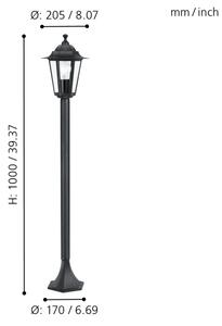 EGLO 22144 - Lampa exterior LATERNA 4 1xE27/60W/230V
