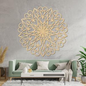 Mandala sculptată, decor de perete din lemn | FARLIKT