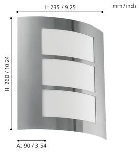 EGLO 88139 - Corp de iluminat perete exterior CITY 1xE27/15W