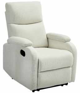 HOMCOM Fotoliu Recliner din In cu Suport Reglabil pentru Picioare, 69x91,5x103 cm, Alb crem | Aosom Romania