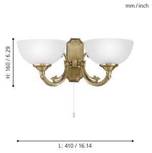 EGLO 82752 - Corp de iluminat perete SAVOY 2xE14/40W/230V