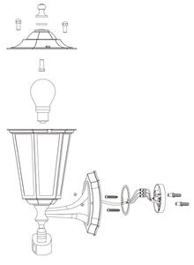 EGLO 22464 - Corp de iluminat exterior cu senzor LATERNA 5 1xE27/60W/230V
