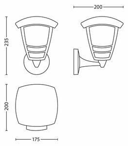 Philips 15380/30/16 - Corp de iluminat perete exterior MYGARDEN CREEK 1xE27/60W/230V